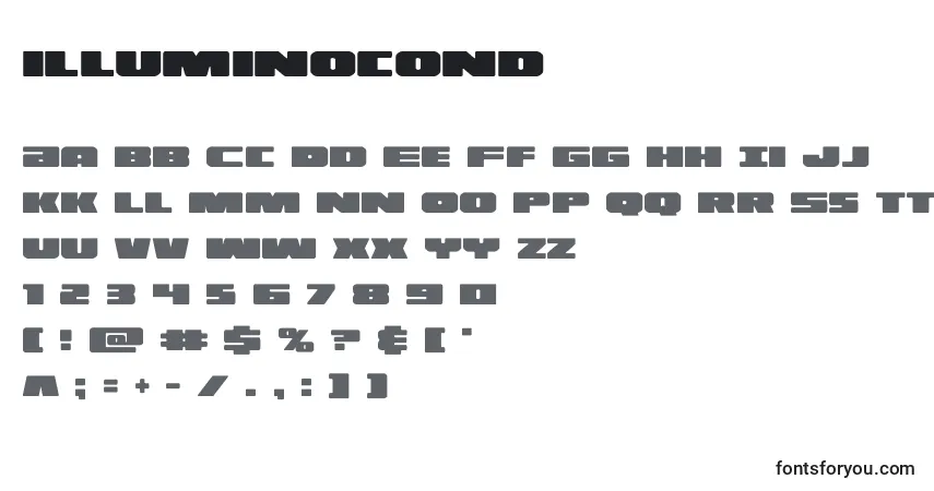 Illuminocond (130153)-fontti – aakkoset, numerot, erikoismerkit