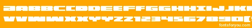 illuminoexpand-Schriftart – Weiße Schriften auf orangefarbenem Hintergrund