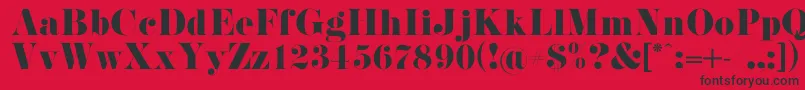 Fonte PistilliRoman – fontes pretas em um fundo vermelho