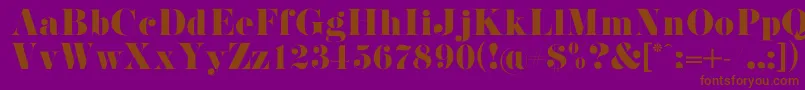 PistilliRoman-Schriftart – Braune Schriften auf violettem Hintergrund