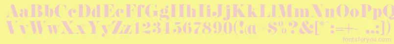 PistilliRoman Font – Pink Fonts on Yellow Background