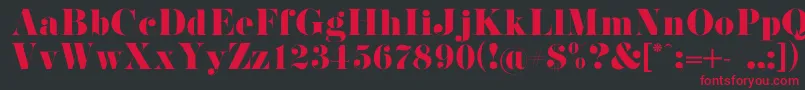 フォントPistilliRoman – 黒い背景に赤い文字