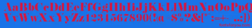 PistilliRoman Font – Red Fonts on Blue Background