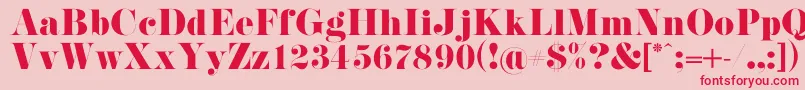 PistilliRoman-Schriftart – Rote Schriften auf rosa Hintergrund