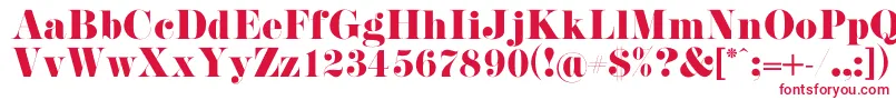 フォントPistilliRoman – 白い背景に赤い文字