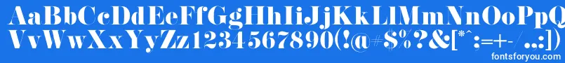 フォントPistilliRoman – 青い背景に白い文字