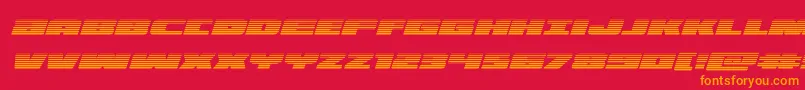 フォントilluminogradital – 赤い背景にオレンジの文字