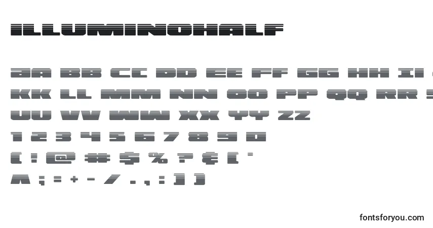 Illuminohalf (130165) Font – alphabet, numbers, special characters