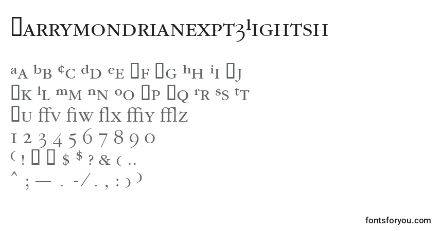 Czcionka Garrymondrianexpt3Lightsh – alfabet, cyfry, specjalne znaki