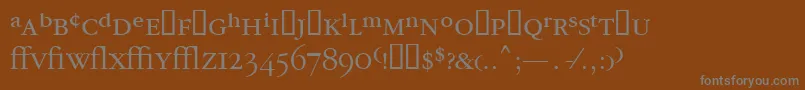 フォントGarrymondrianexpt3Lightsh – 茶色の背景に灰色の文字