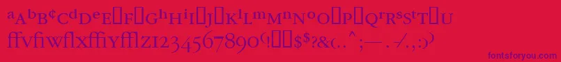 Fonte Garrymondrianexpt3Lightsh – fontes roxas em um fundo vermelho