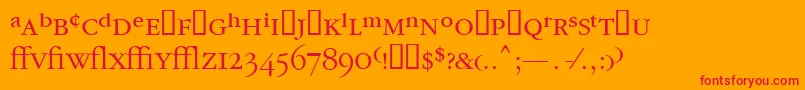 Garrymondrianexpt3Lightsh-Schriftart – Rote Schriften auf orangefarbenem Hintergrund