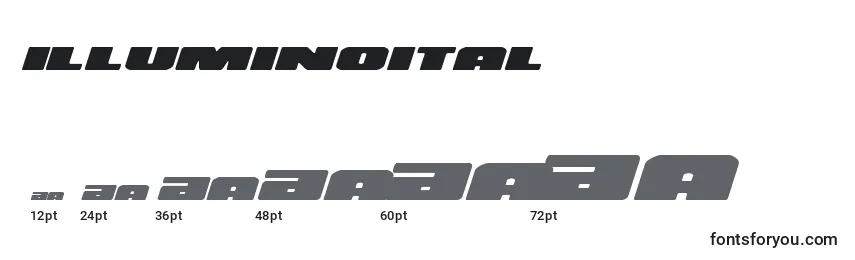 Illuminoital (130170) Font Sizes