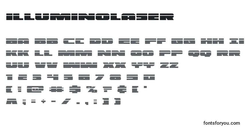 Illuminolaser (130172)-fontti – aakkoset, numerot, erikoismerkit