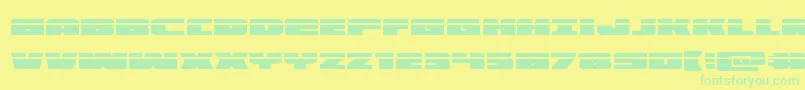 Fonte illuminolaser – fontes verdes em um fundo amarelo