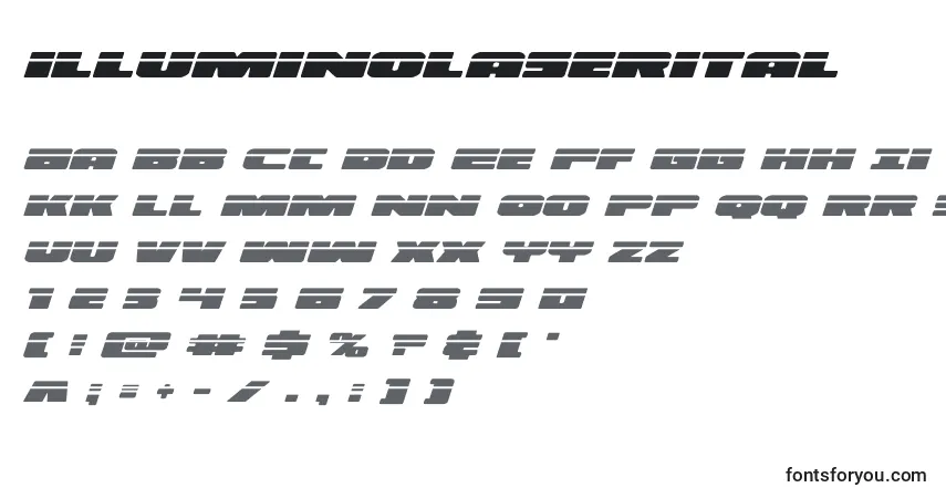 Czcionka Illuminolaserital (130173) – alfabet, cyfry, specjalne znaki