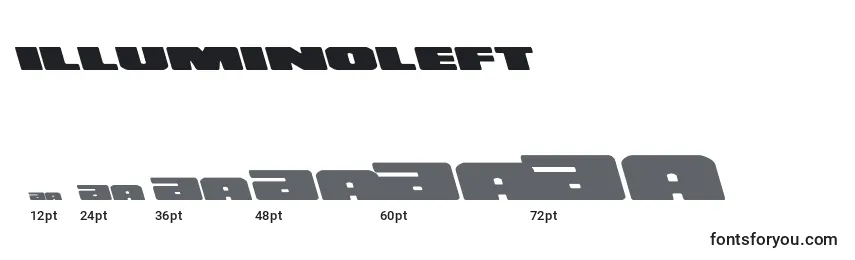 Размеры шрифта Illuminoleft (130175)
