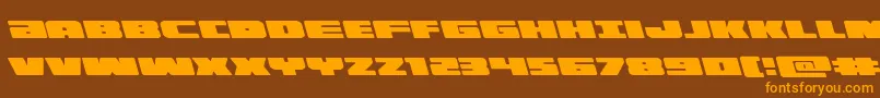 illuminoleft-Schriftart – Orangefarbene Schriften auf braunem Hintergrund