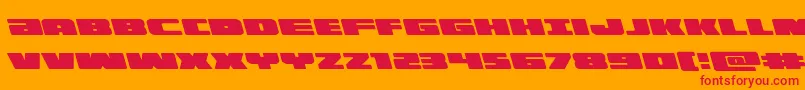 illuminoleft-Schriftart – Rote Schriften auf orangefarbenem Hintergrund