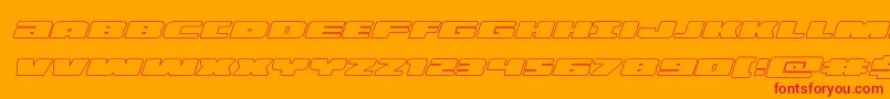 フォントilluminooutital – オレンジの背景に赤い文字