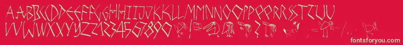Czcionka Happybirdsday – zielone czcionki na czerwonym tle
