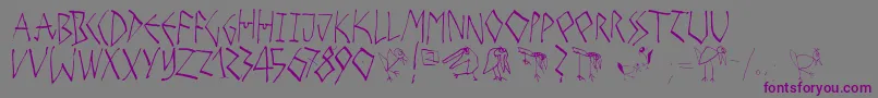 Happybirdsday Font – Purple Fonts on Gray Background