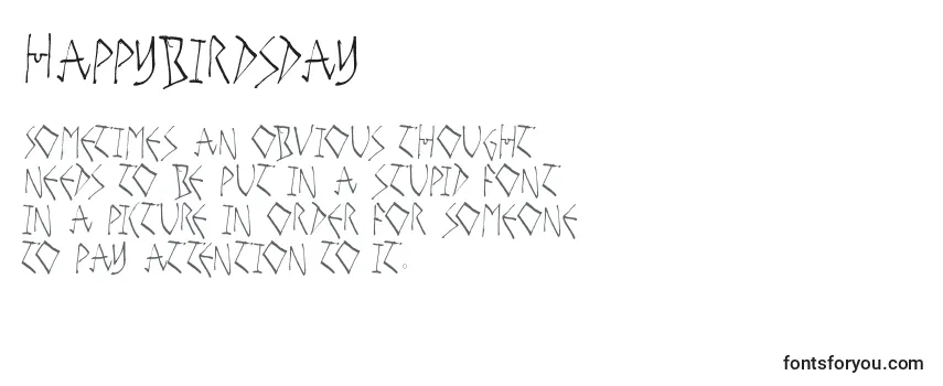 Review of the Happybirdsday Font