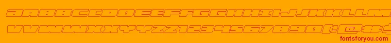 フォントilluminooutital – オレンジの背景に赤い文字