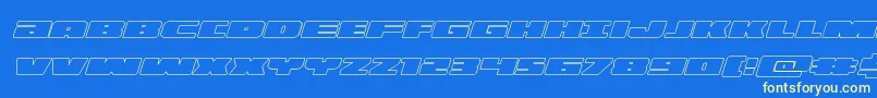 illuminooutital-Schriftart – Gelbe Schriften auf blauem Hintergrund