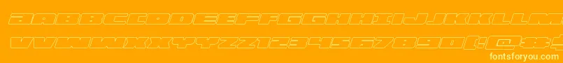 Weitere Informationen zur illuminooutital-Schriftart illuminooutital-Schriftart – Gelbe Schriften auf orangefarbenem Hintergrund