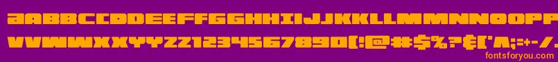 illuminoxtracond-Schriftart – Orangefarbene Schriften auf violettem Hintergrund