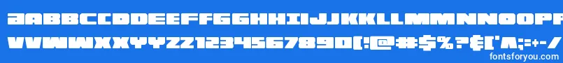 フォントilluminoxtracond – 青い背景に白い文字