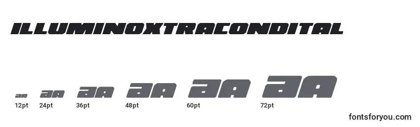 Размеры шрифта Illuminoxtracondital (130185)