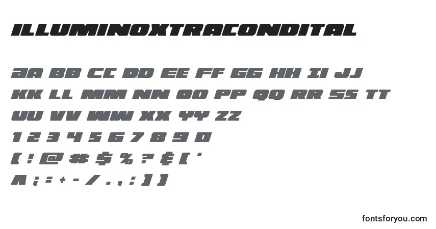 Fuente Illuminoxtracondital (130186) - alfabeto, números, caracteres especiales