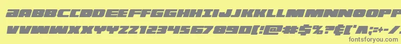 illuminoxtracondital-Schriftart – Graue Schriften auf gelbem Hintergrund