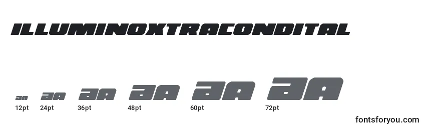 Illuminoxtracondital (130186) Font Sizes