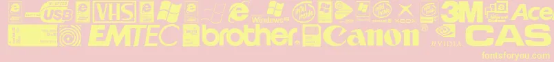 Fonte illustrate it – fontes amarelas em um fundo rosa