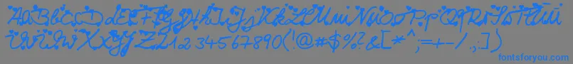 Iloveyou-Schriftart – Blaue Schriften auf grauem Hintergrund