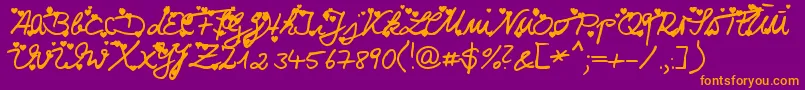 Iloveyou Font – Orange Fonts on Purple Background