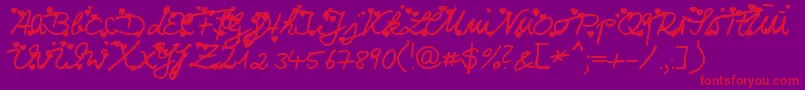 Iloveyou Font – Red Fonts on Purple Background