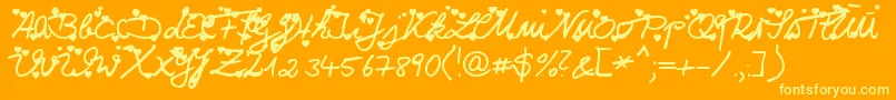 Iloveyou Font – Yellow Fonts on Orange Background