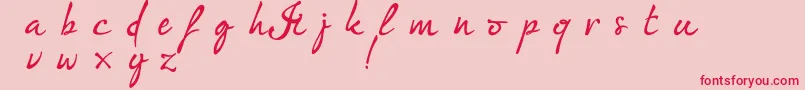Fonte Im fashionista DEMO version – fontes vermelhas em um fundo rosa
