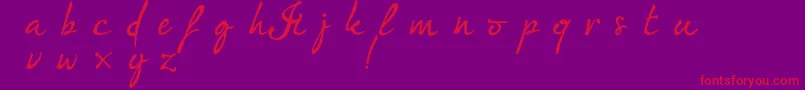 Im fashionista DEMO version-Schriftart – Rote Schriften auf violettem Hintergrund