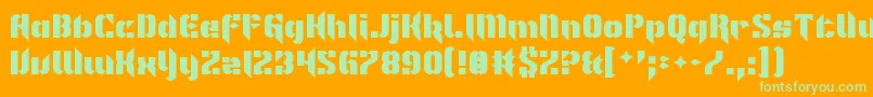 Czcionka Im Not Like Most Fonts – zielone czcionki na pomarańczowym tle