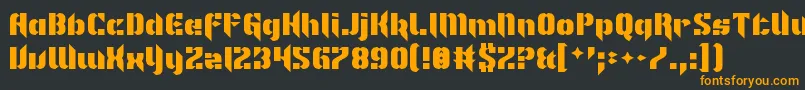 フォントIm Not Like Most Fonts – 黒い背景にオレンジの文字