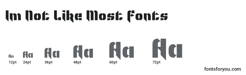 Размеры шрифта Im Not Like Most Fonts