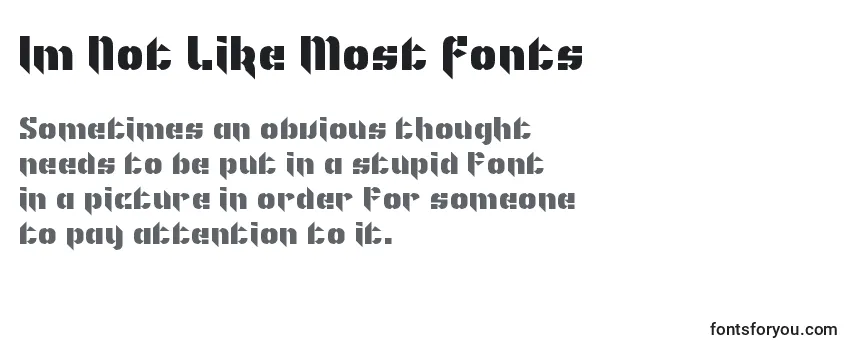 Reseña de la fuente Im Not Like Most Fonts