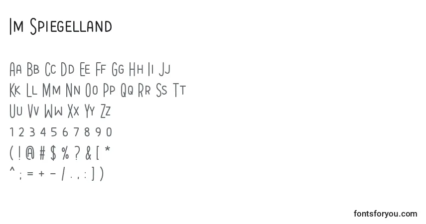 A fonte Im Spiegelland – alfabeto, números, caracteres especiais