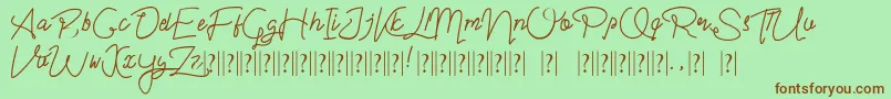 Im yours Font – Brown Fonts on Green Background