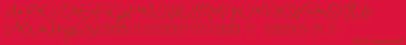 Im yours Font – Brown Fonts on Red Background